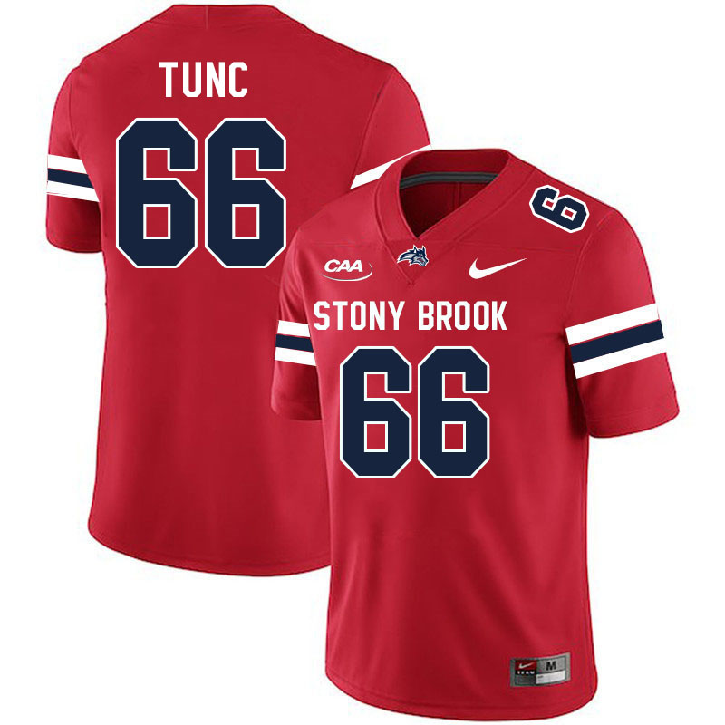 Stony Brook Seawolves #66 Collin Tunc College Football Jerseys Stitched-Red